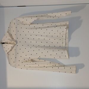 Old Navy Cream and Black Polka Dot Mockneck Tee